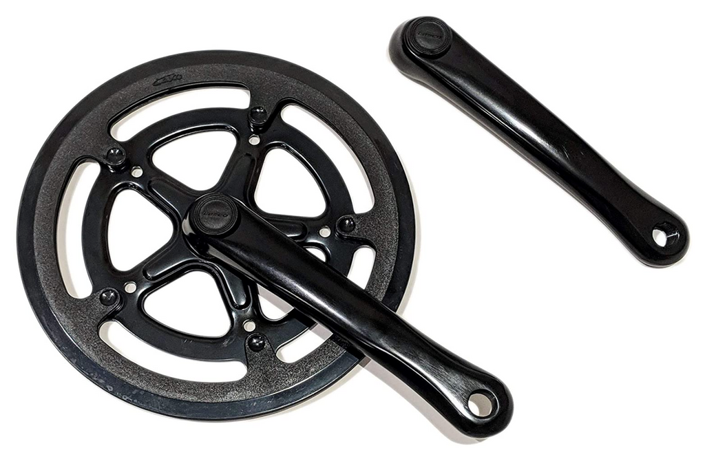 Lasco 52T forged crank set, chain guard fits ebikes, folding bicycles - black